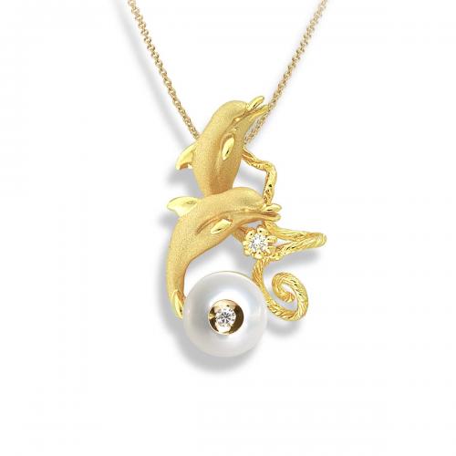 Diamond in a Pearl Pendant
