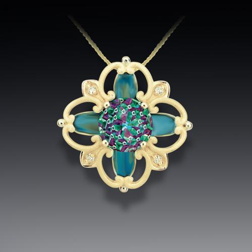Blue Topaz DavinChi Cut Pendant