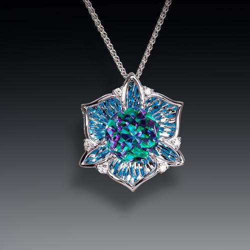 Blue Topaz DavinChi Cut Pendant