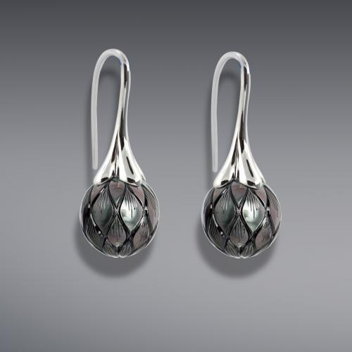 Carved Pearl Earrings